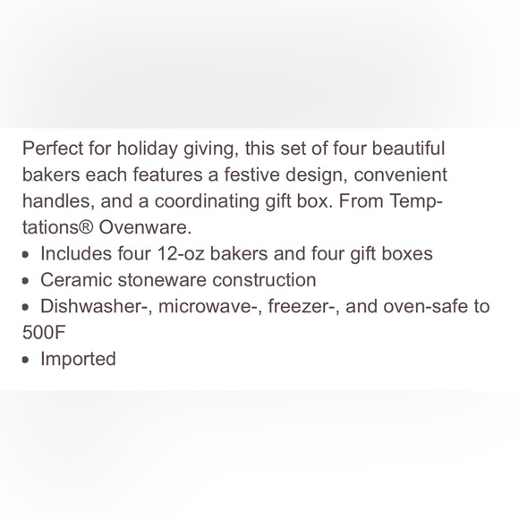 NWT/Temp-tations Woodland set of (2) 12 oz Cardinal motif bakers w/gift … - Picture 7 of 8